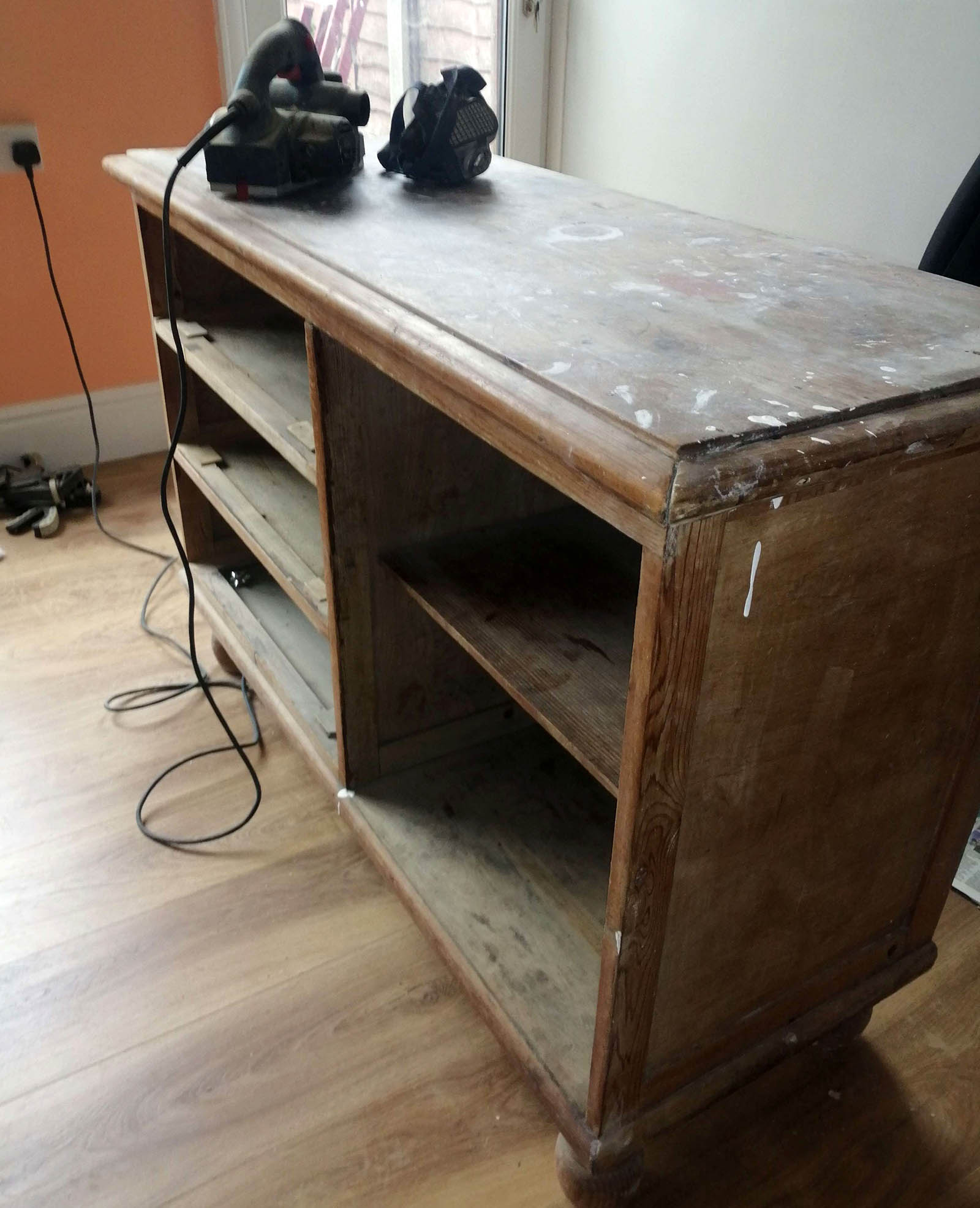 Cabinet before renovation