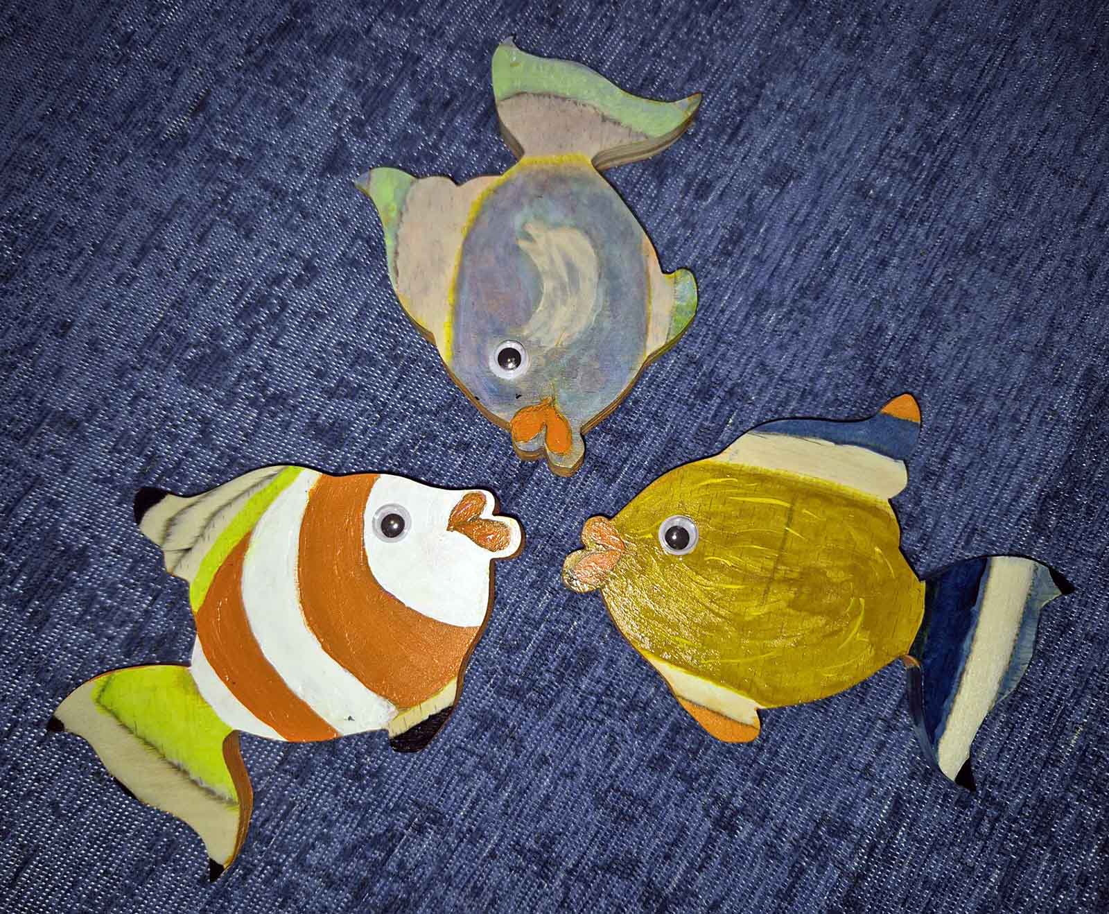 Reverse side of hanging fish