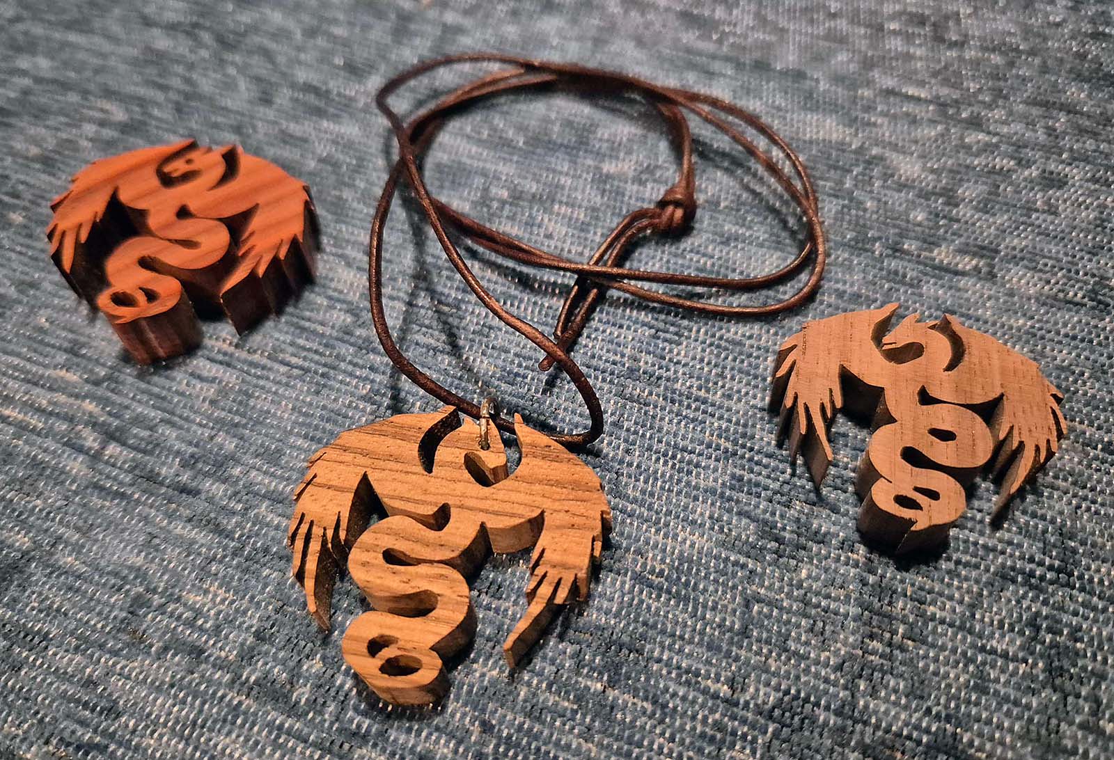 Nature spirit necklaces in rosewood, oak or walnut