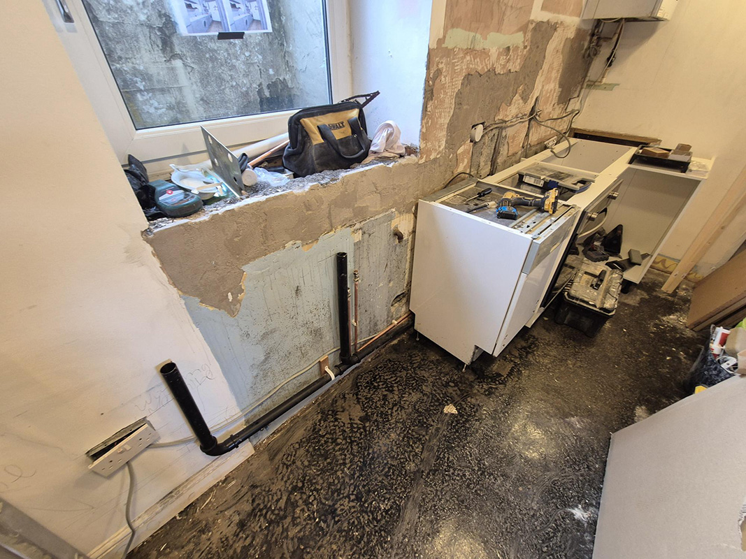 Professional kitchen fitting preparation
