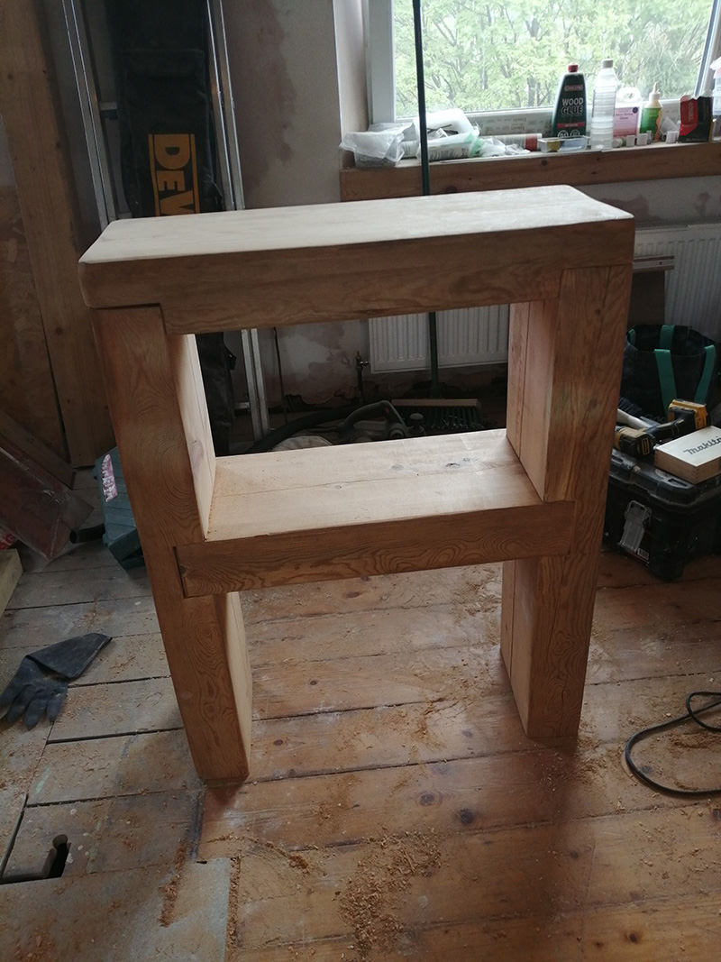 Woodwork completed, ready for sink installation